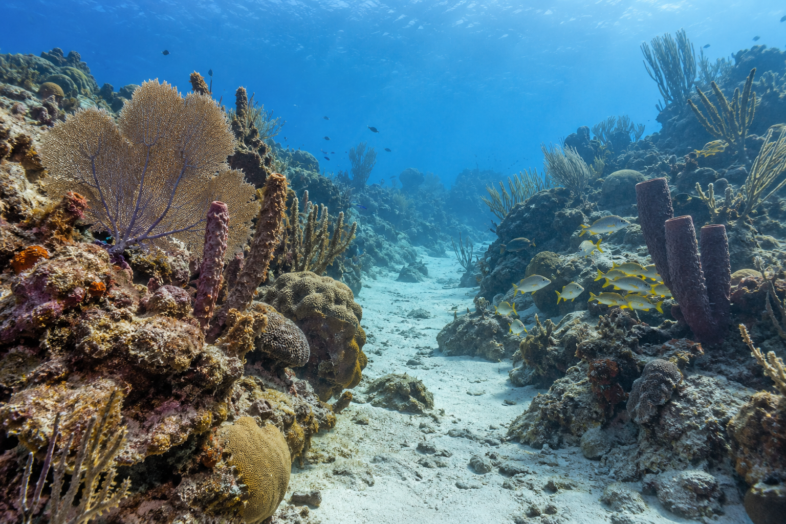 Curaçao · Riffstrukturen und Sandkanäle