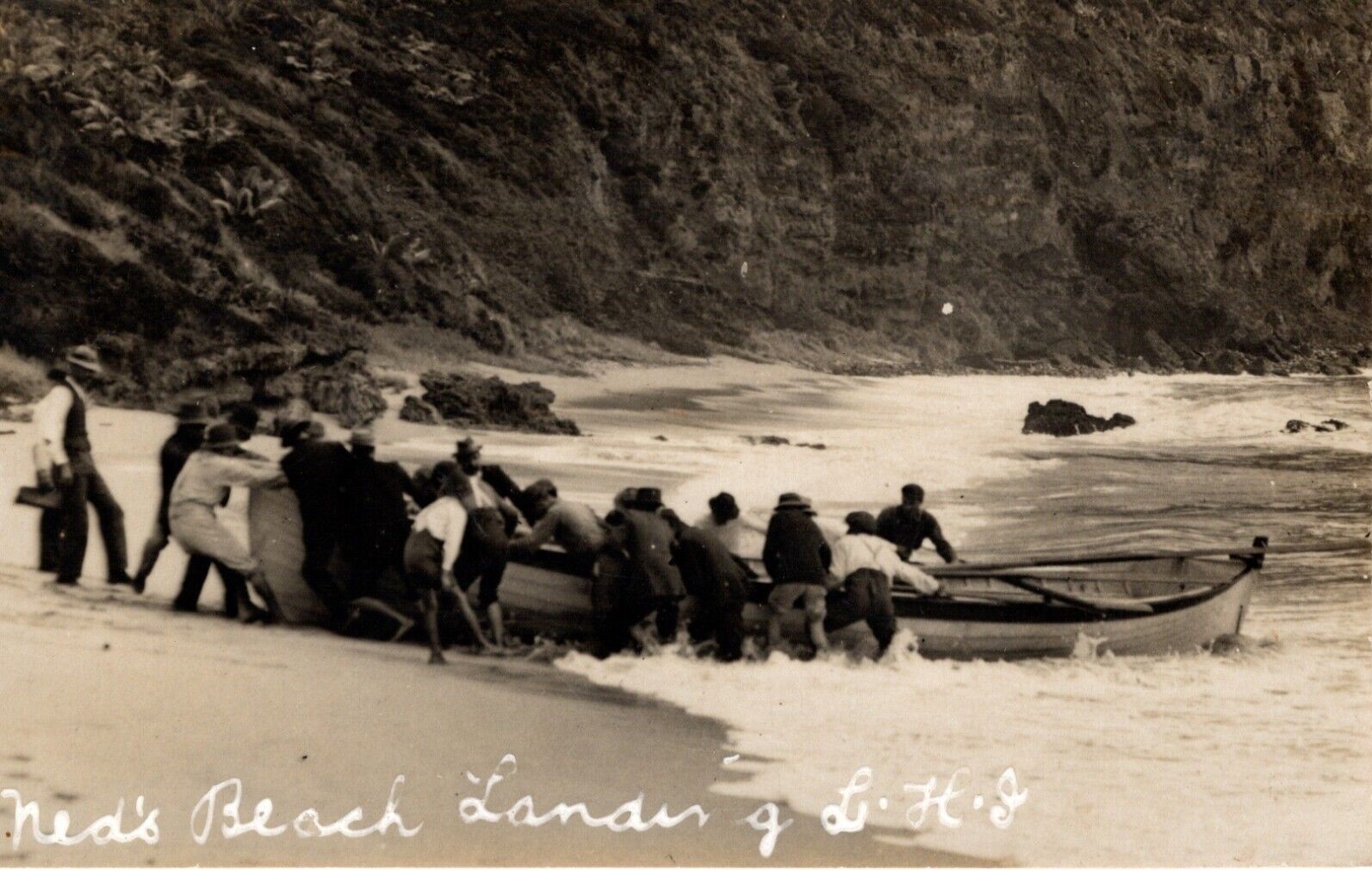 Ned’s Beach Anfang des 20. Jahrhunderts · historische gemeinfreie Aufnahme, kein aktuelles Strandfoto.
