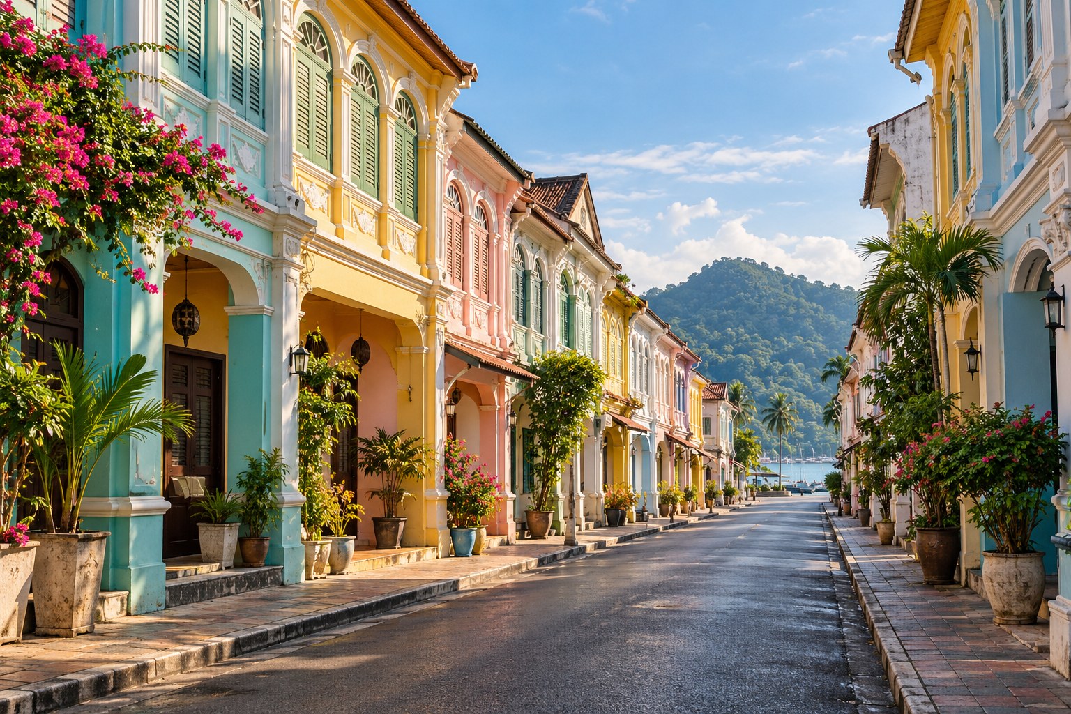 Altstadtstimmung auf Phuket – Illustration