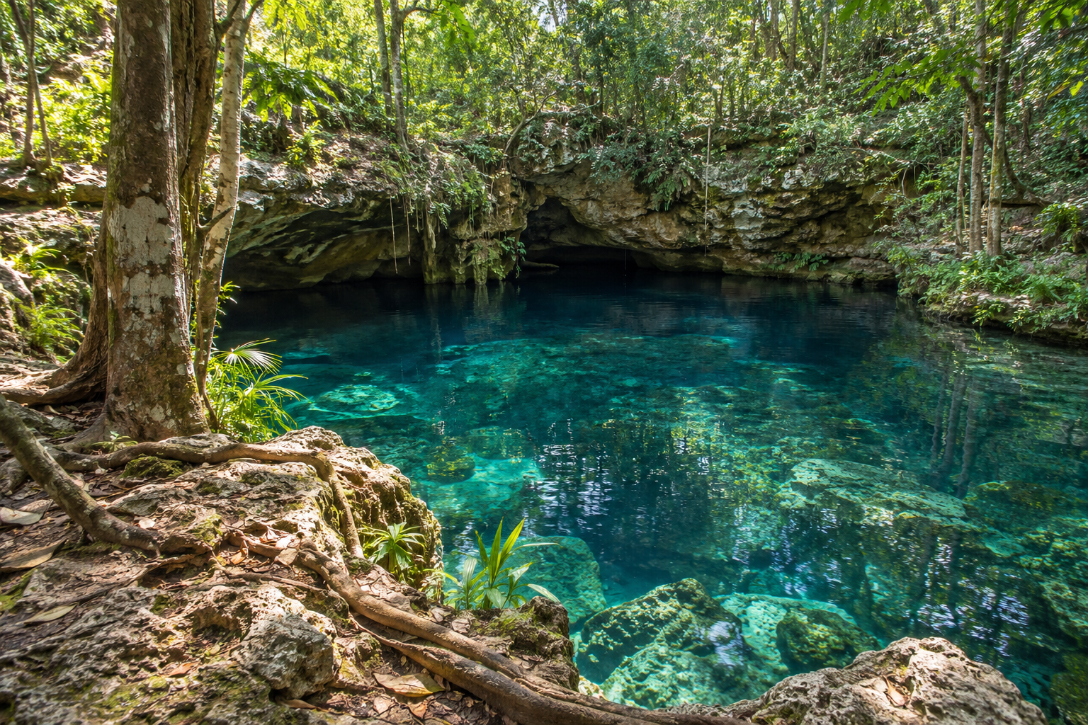 Riviera Maya · Cenote im Dschungel